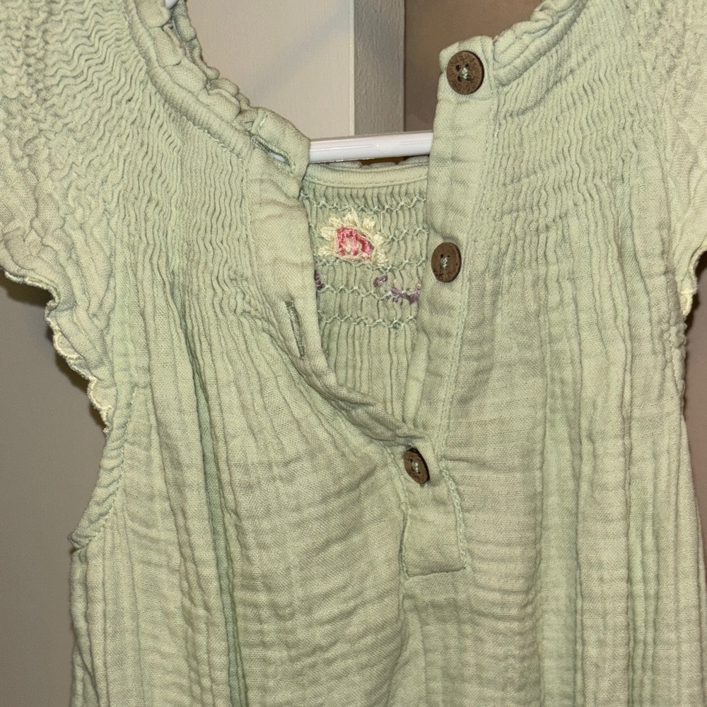 Green Ruffled Kids One Piece - Picture 4 of 5